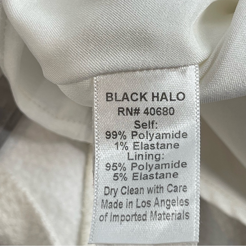 BLACK HALO Women's A-Line Box Pleat Lined Sanibel Skirt Ivory Crepe Size 0 - Picture 5 of 8